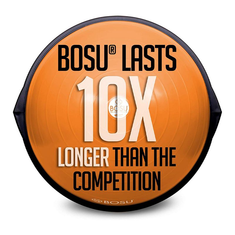 Bosu 72-10850 Home Gym Equipment The Original Balance Trainer 65 cm Diameter, Orange and Black, 5 of 7