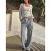 Garvee Womens Wide Leg Sweatpants Casual High Waisted Drawstring Baggy Lounge Sweat Pants with Pockets - 4 of 4