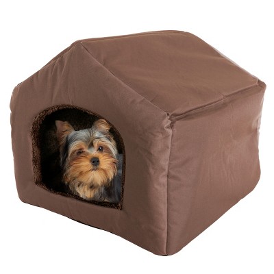 Pet Adobe Cozy Cottage House-Shaped Pet Bed - 19" x 18.5", Brown