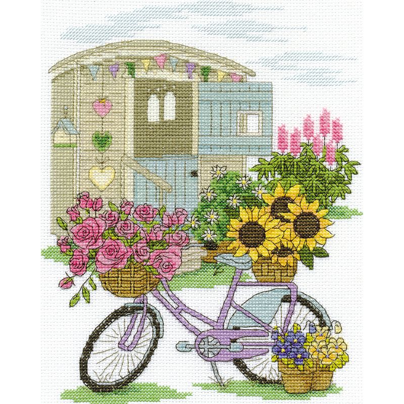 DMC Counted Cross Stitch Kit 8'X10"-Flowery Bicycle (14 Count), 2 of 3