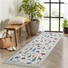 Fulvari Washable Area Rug Large Cream Colorful Boho Rugs Vintage Bedroom Rug Ultra-Thin Traditional Floral Carpet - 2 of 4