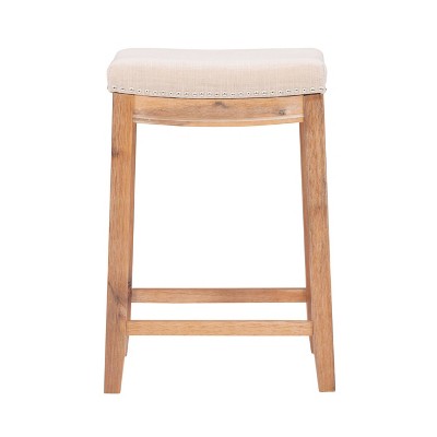 Claridge 51.5" Multistep Distressed Brown Bistro Set with Linen Upholstery
