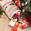 Joyfy Large Christmas Burlap Gift Bag, 26"x19" Santa Sack Christmas Canvas Gift Bag with Drawstring, Party Favor Goodie Bag for Xmas Package Storage - 2 of 4