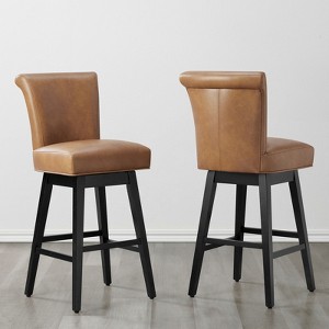 Spruce&Spring Upholstered 26-inch Counter Height Swivel Barstool - 1 of 4