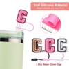 Unique Bargains Silicone Leak Reusable with Straw Cover Cap Letter Charm Accessories 6 Pcs - 3 of 4