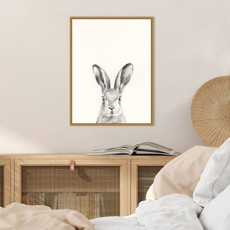 18&#34; x 24&#34; Animal Mug I Rabbit by Victoria Borges Framed Canvas Wall Art Gold - Amanti Art, 6 of 9