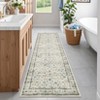 Washable Vintage  Medallion Rug Non Slip Low Pile Rug Soft RetroThrow Floor Cover Foldable Indoor Carpet for Living Room Bedroom Playroom Nursery - 4 of 4