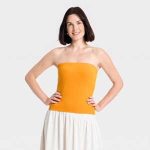 Women's Sculpt Tube Top - A New Day™ Orange M : Target