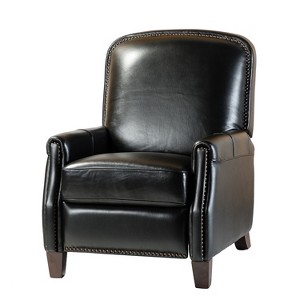 Deborah Modern Wooden Upholstery Modern Genuine Leather Recliner with Nailhead Trim for Living Room and Bedroom  | ARTFUL LIVING DESIGN - 1 of 4