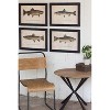 Trout Prints Under Glass 15"H – Brown Framed Coastal Wall Decor, Set of Four by Kalalou - 3 of 3