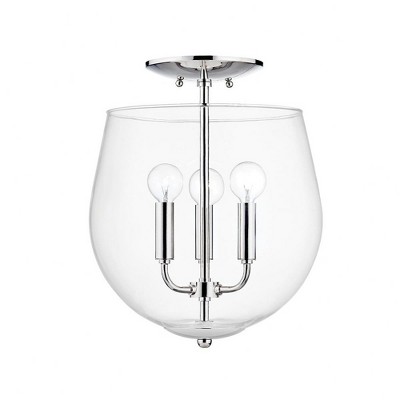 Mitzi Bobbi 3 - Light Semi-Flush Mount in  Polished Nickel Clear Shade