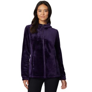 32 Degrees Women's Luxe Fur Hooded Full Zip Sweater with Hidden Zippered Side Pockets - 1 of 4