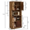 GlasFlength,Decorative Storage Cabinets, Multi-Functional Kitchen Storage,  Charm to The Kitchen, Built-in Wine Rack, Brown, 31.5"*15.7"*76.4" - 4 of 4