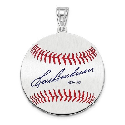 Black Bow Jewelry Sterling Silver Lou Boudreau Signature MD Enamel Baseball Pendant