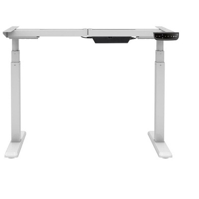 Monoprice Height Adjustable Sit-Stand Riser Table Desk Frame - White With Electric Dual Motor, Compatible With Desktops From 43 Inches-87 Inches Wide