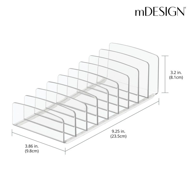 mDesign Makeup Palette Organizer for Bathroom Vanity, 9 Sections, 3 of 7