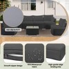 Tramull 26.6 in 6-Seaters Wicker Rattan Sectional Sofa,14Pack Cushion Slipcovers Set Seat and Back - 4 of 4