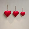 Royal Hampton Decorative Metal Heart Wall Decor Set of 3, Classic Red with Jute Hanging Rope, 12, 9.5, 7 Inches - 2 of 4