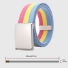 Anna-Kaci Women's Colorful Striped Canvas Belt with Silver Buckle - 4 of 4