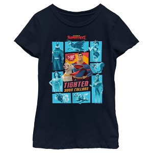 Girl's DC League of Super-Pets Tighten Your Collars Panels T-Shirt - 1 of 4