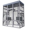 62.6" Large Wooden Outdoor Cat House with Waterproof Roof, Catio Enclosure with 6 Platforms and 2 Resting Boxes for Patio–The Pop Home - 3 of 4