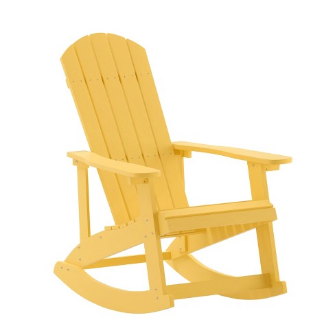 Flash Furniture Savannah Poly Resin Wood Adirondack Rocking Chair