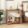 Tangkula 2PCS 2-Tier Side Table Teak Wood Stand Utility Storage Shelf Entryway Bench - 2 of 4