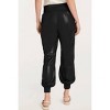 Women's Faux Leather Cargo Jogger Pants - Fate - 2 of 2