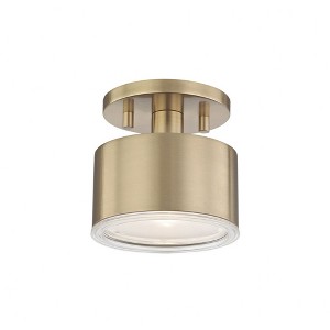 Mitzi Nora 1 - Light Flush Mount in  Aged Brass Clear Acid-Etched Shade - 1 of 1