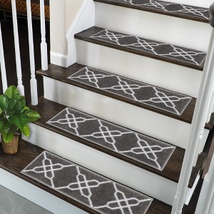 Sussexhome Zigzag Collection Non-Slip Carpet Stair Treads, 9" X 28" - 1 of 4