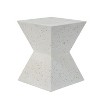 GDFStudio Jacob Outdoor Lightweight Concrete Side Table, White - 4 of 4