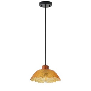 Dewdrop Vintage Pendant Light Warm Cozy Lighting Amber Shade Farmhouse Pendant 1 Light ETL For Hallway Entry - 1 of 4