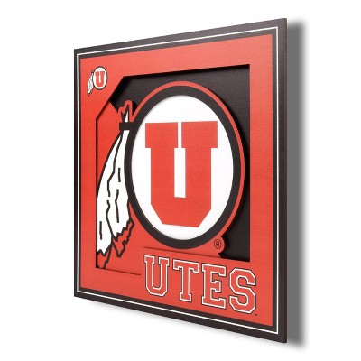 NCAA Utah Utes 3D Logo Series Wall Art - 12"x12"