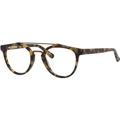 Ernest Hemingway H4804 47mm Women's Acetate Round Designer Eyeglasses OR Blue Light Filter OR Reading Glasses in Yellow Brown Tortoise Havana