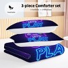 Boersma Neon Game Comforter Set – Ultra Soft Gaming Bedding Twin Size with 1 Quilt & 2 Pillowcases, Cool Gamer Room Decor for Kids Teens Boys Girls - 4 of 4