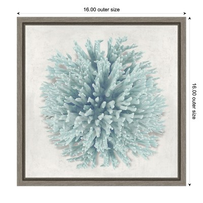 Mint Coral Cluster Framed Canvas Art Print