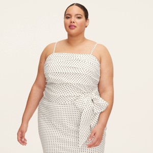 Women's Mini Polka Dot Ruched Linen Tank Top -  kate spade new york x Target Cream/Black - 1 of 4