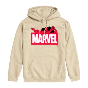 Men's - Marvel - Deadpool Marvel Logo Graphic Fleece Pullover Hoodie - 1 of 3