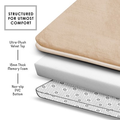 Ultra Soft Beige Memory Foam Contour Bath Rug, 20x24