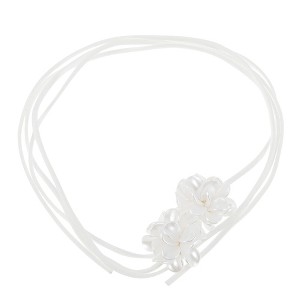 Unique Bargains Flower Pattern Adjustable choker necklace Wrap around wrist bracelet White 1 Pc - 1 of 4