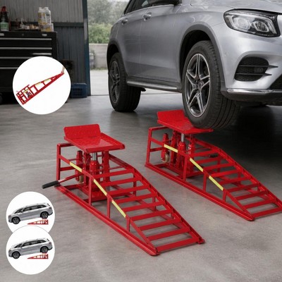 Hydraulic Car Ramps, 11,060 lb Capacity, Adjustable 9–15 in Lift Height ...
