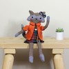 Northlight Sitting Herringbone Designed Fox Girl with Plaid Dress - 17" - Brown and Orange - 3 of 3