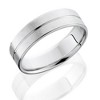 Pompeii3 Mens Gold Flat Comfort Fit Wedding Ring Band 14K White - 2 of 4