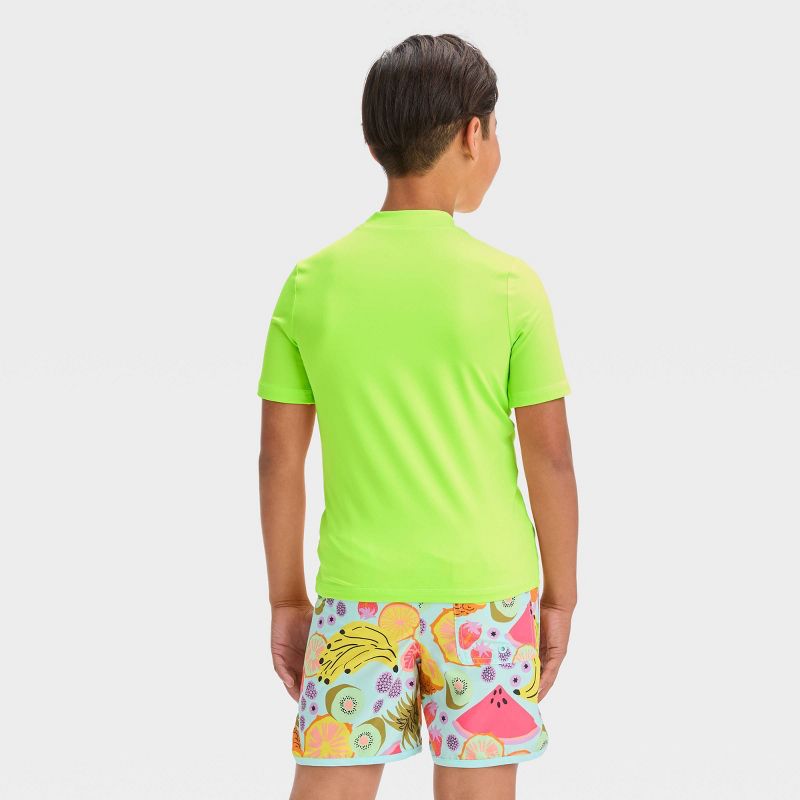 Boys&#39; Solid Rash Guard Top - Cat &#38; Jack&#8482; Lime Green, 4 of 5