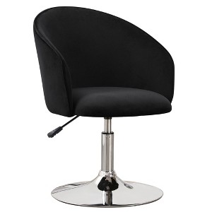 Furniliving Makeup Vanity Chair, Flexible Round-Back Accent Chair with Plated Frame, Height Adjustable Swivel Chairs for Living Room/Pub Bar - 1 of 4