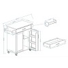 LOVMOR Kitchen Island Rolling Cart with 1 drawer,2 Doors,Storage Racks,Adjustable Shelves,Towel Rack and Wood TableTop,White - 2 of 4