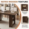 63" Farmhouse Dining Table, Wood Kitchen Table, 4 Storage Shelves, Rustic Wooden Rectangular Kitchen Table, Seats 4-6, for Dining Room - 4 of 4