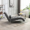 Okak Luxurious Velvet Button Tufted Chaise Lounge Chair with Transparent Feet,Comfy Upholstered Accent Chair for Bedroom,Living Room,Office - 2 of 4