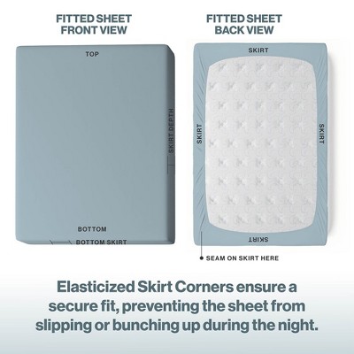 Blue Queen Cotton Fitted Sheet with Microfiber Print
