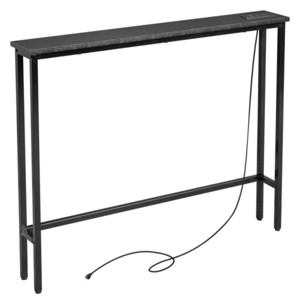 Syemin Console Tables Narrow Console Sofa Table Skinny Couch Table Entryway Rustic Side Table Small Space Console, Black, 39.37"*5.91"*31.1" - 1 of 4